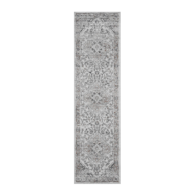 Tapis ivoire / beige / oriental, Tapis de couloir 2 pi 2 po x 8 pi