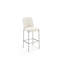 Dion Upholstered Bar Stool In Natural Light Linen And Brushed Nickel Metal