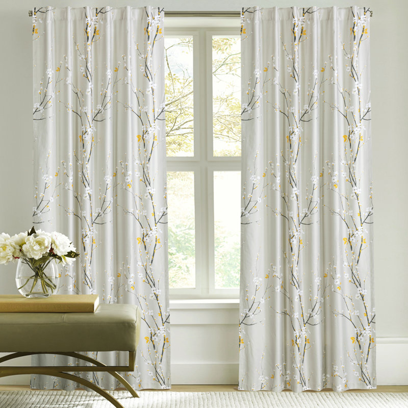 Paire de rideaux japonais Cherry Blossom, L 52 po x L 84 po