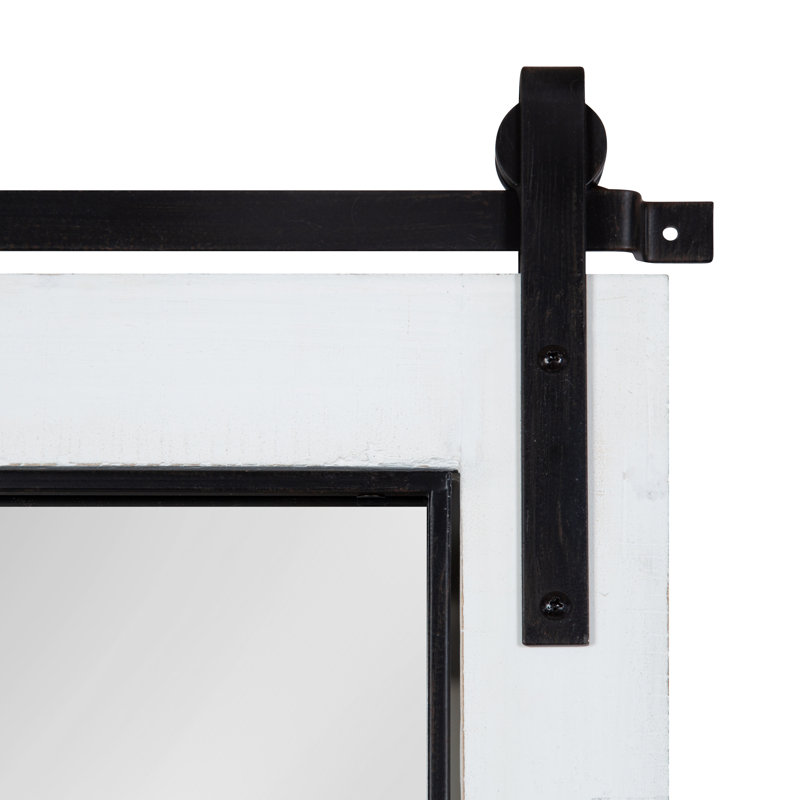 Enora Wood Rectangle Mirror, White, 43" x 18"