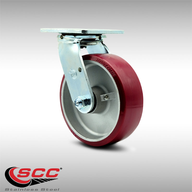 Stainless Steel Poly on Aluminum Caster