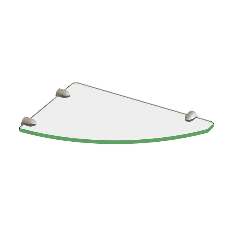  Tablette de coin en verre brossé 12 po x 8 po DreamLine, Nickel brossé