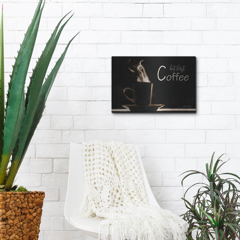 «But First Coffee» par Lori Deiter, H 12 po x l 16 po