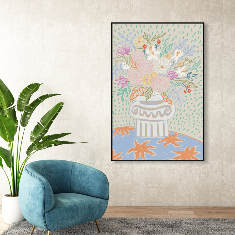 Summer Arrangement Print by Oliver Gal, 25"H x 17"W, Black Floater Frame
