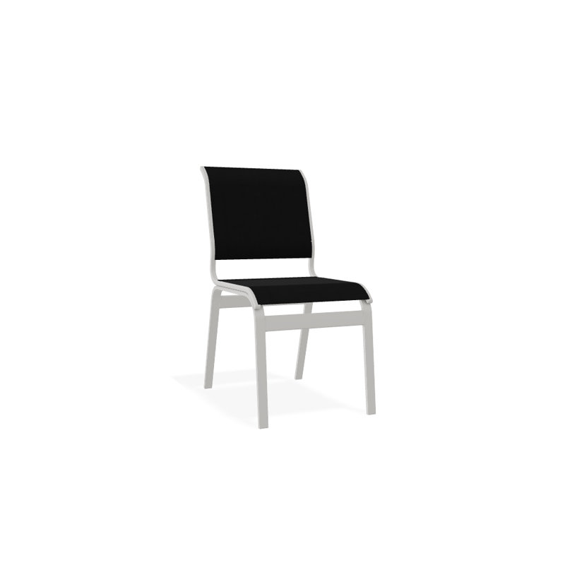 Chaise d'appoint de salle à manger Hiraku, Noir 5D Sunbrella®, Neige texturée