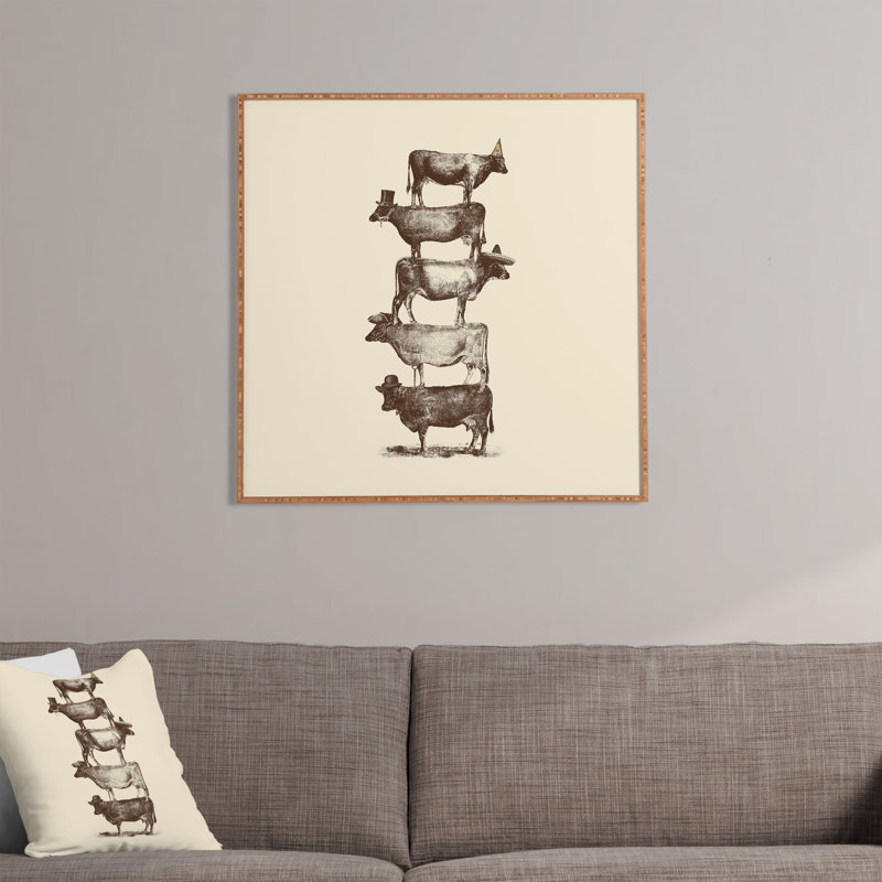 Cow Cow Nuts Framed Print, 30" H x 30" W