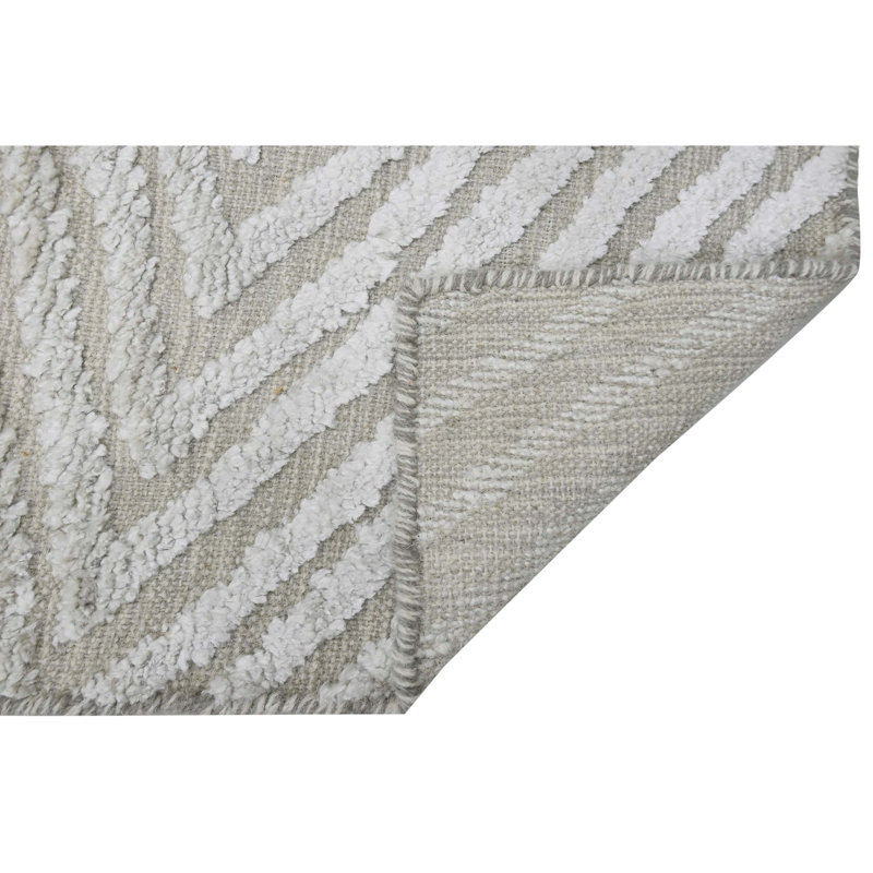 Himalayan Art Hand Knotted Geometric Area Rug in Silver/Gray, Rectangle 6' x 9'