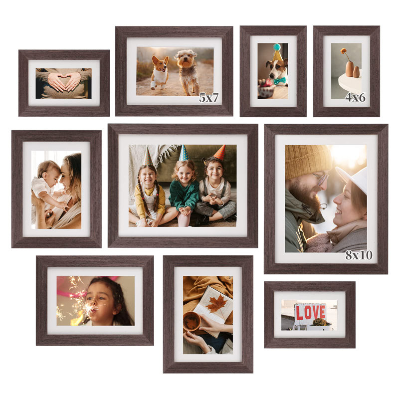 Kawah Picture Frame - Set of 10, Walnut Brown