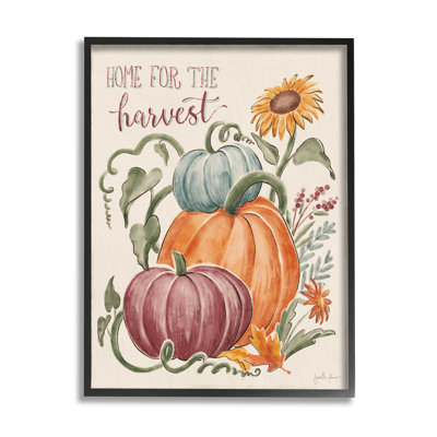 Home for Harvest Cosy Autumnal Plants Botanical Flowers, art numérique sur estampe numérique par Janelle Penner
