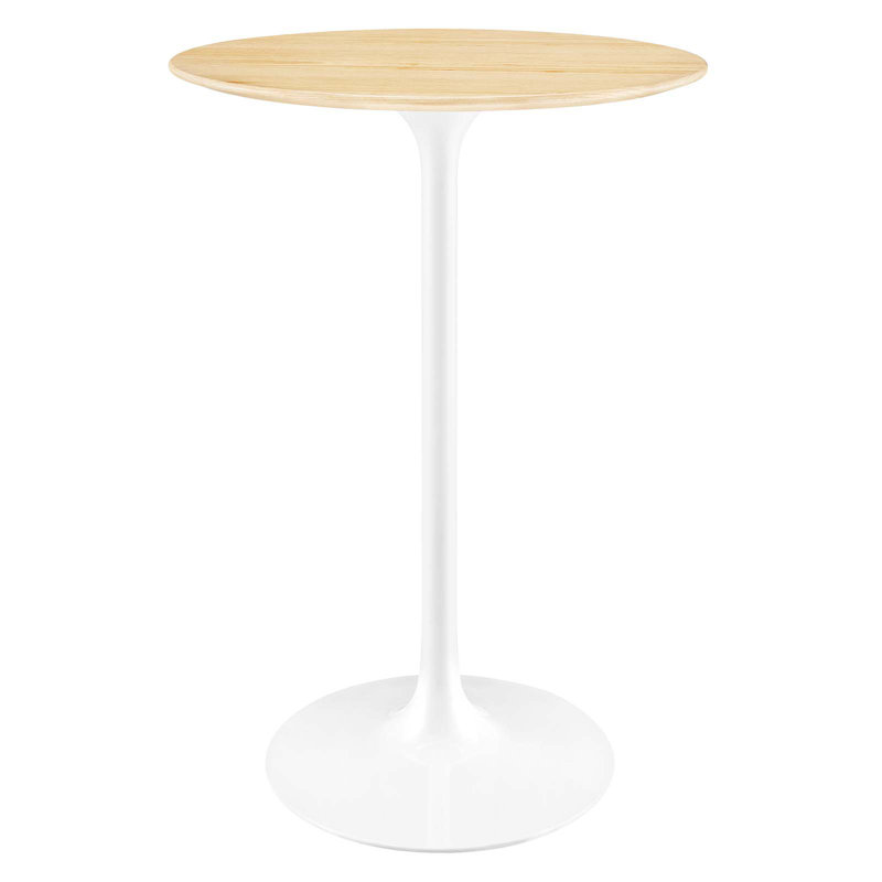Table de bar ronde en grain de bois 28 po Lippa, Naturel