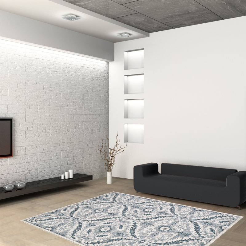 Tapis bleu clair Bradford, Rectangle 2 pi 6 po x 4 pi 7 po