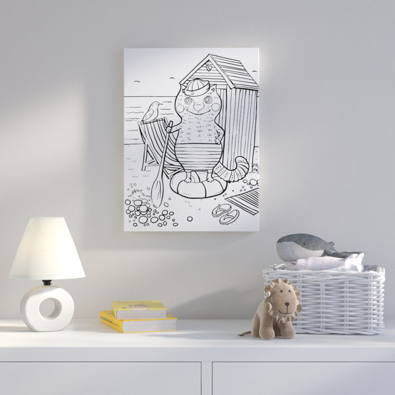 « sea line art », art sur toile, H 24 po x l 18 po
