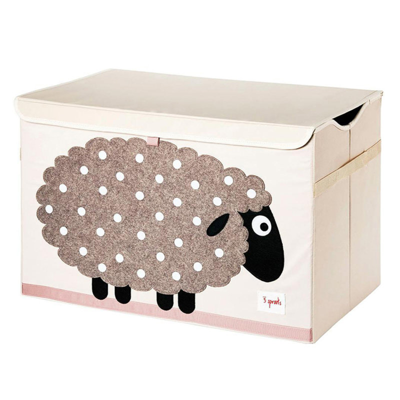 3 Sprouts Collapsible Toy Chest Storage Bin for Kids Playroom, Sheep