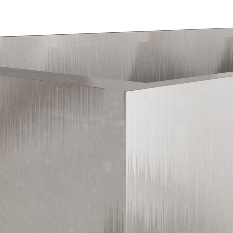 Planter Steel, Silver, 29cm H x 32cm W x 30cm D, 1