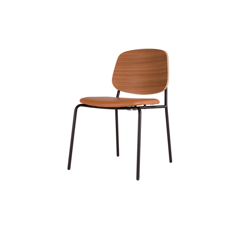 Chaise d'appoint plateforme en métal empilable, Naturel / brun clair