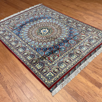 Tapis en laine fabriqué à la main Bungalow Rose
