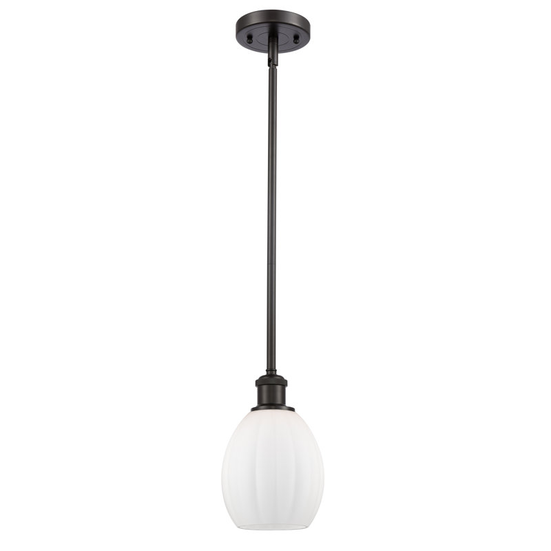 Luminaire suspendu sphère 1 lumière Bolduc, Bronze huilé, Ampoule non incluse, Blanc mat