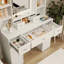 Nouvelle coiffeuse à miroir intelligente avec tiroirs et armoire de rangement, coiffeuse avec coussin de dressage-631419567
