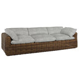 Montecito 111.25" Wide Outdoor Wicker Patio Sofa with Cushions