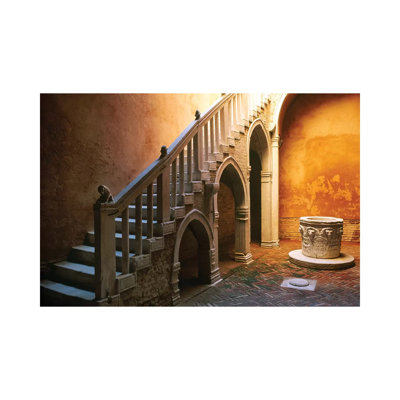 Italy, Venice. Casa Goldoni Courtyard. by Jaynes Gallery - Wrapped Canvas Photograph