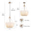 Lustre rond transitionnel 3 lumières à intensité variable avec tissu festonné