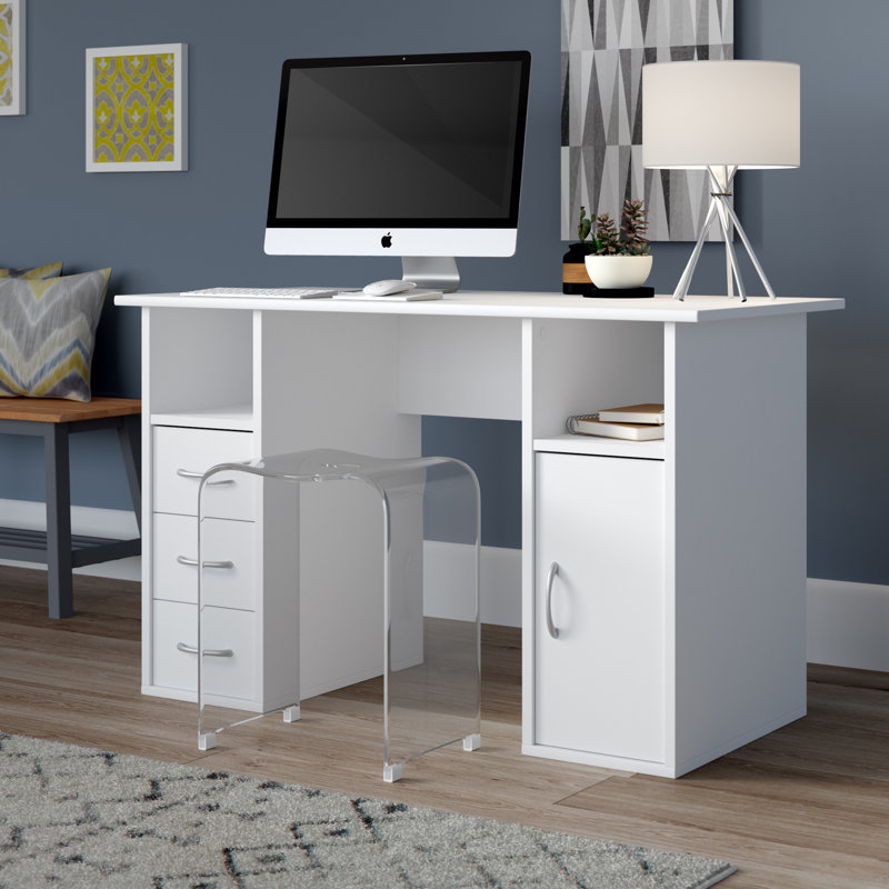 Navarro Computer Desk, White