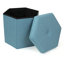 Repose-pieds hexagonal pliable avec rangement capitonné