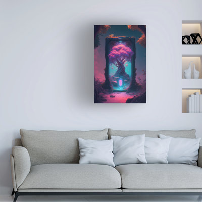 Wrapped Canvas Wall Art - Wumples  'Onyx Abyss Series Un' Wall Art for Living Room, Bedroom, or Office Décor  - 12x19