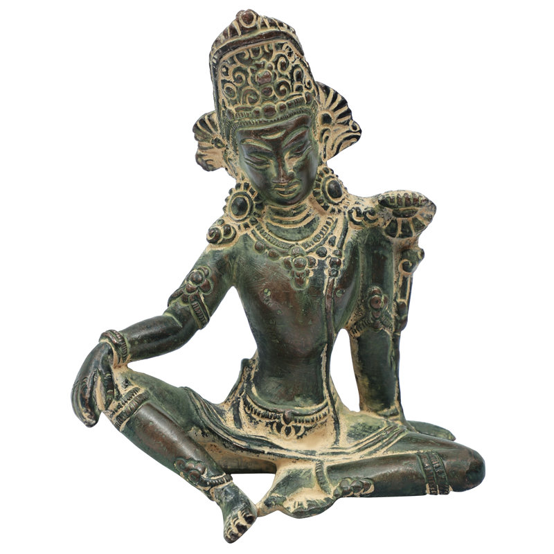 Figurine la tête abaissée, Vert boue