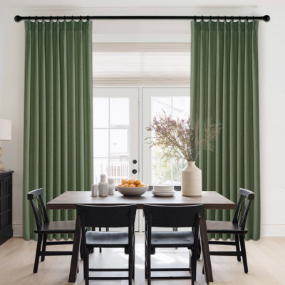 Rideaux en lin à plis pincés, voilages semi-transparents, rideaux épais en lin de style campagnard avec pattes de fixation et crochets, panneaux de fenêtre pour salon/chambre, 2 panneaux