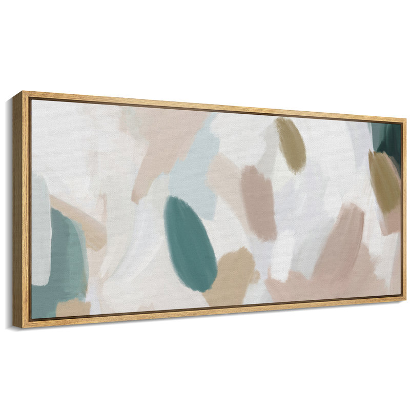 Doux pastel abstrait aux tons de terre minimalistes, art moderne, H 30 po x l 60 po, Naturel