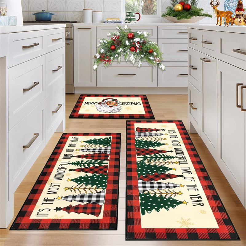 Ensemble de tapis de cuisine de Noël