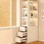 Armoire de coin en bois manufacturé blanc-1076355182