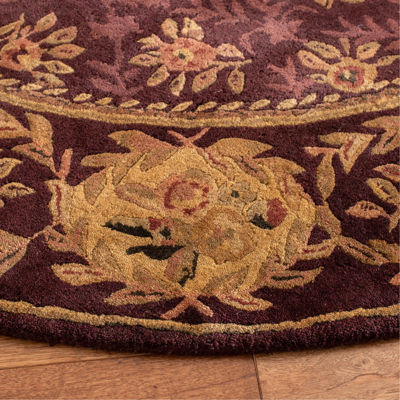 Loren Hand-Tufted Wool Brown Area Rug, Round 4'