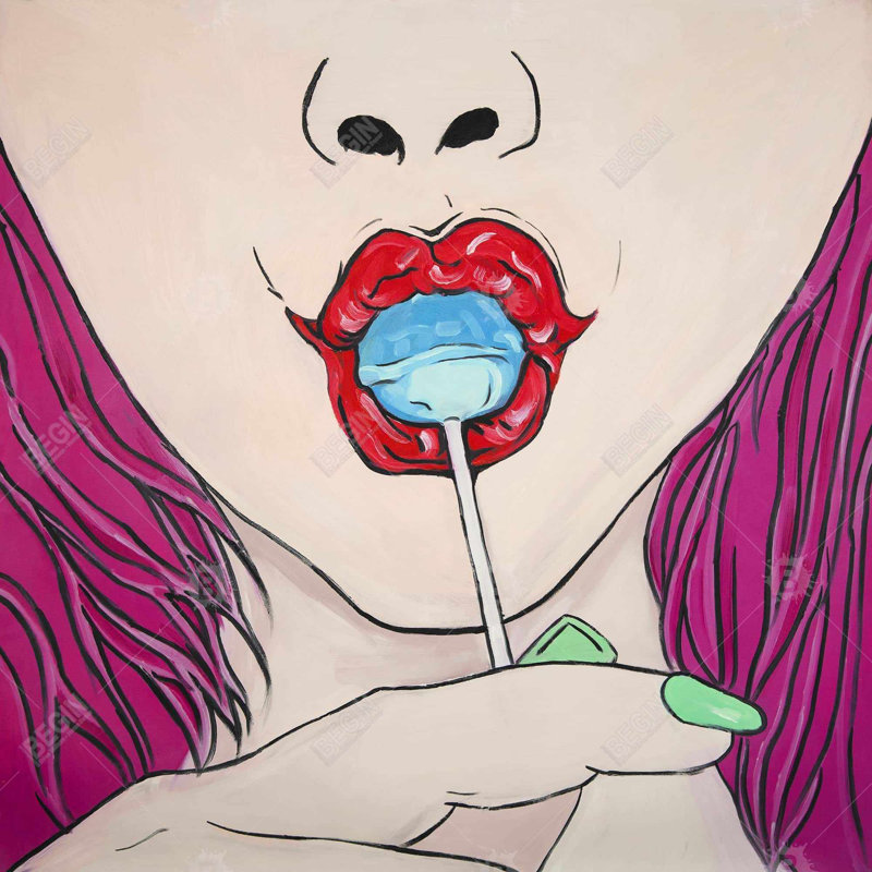Lollipop - 16"x16" Throw pillow cover - Poly twill - Print on demand, 16"H x 16"W