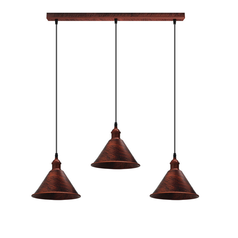Iker 3 - Light Rustic Red Kitchen Island Pendant, Yes