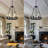 9-Light Wagon Wheel Chandelier, Farmhouse Wagon Wheel Chandeliers For Dining Room, Round Chandelier For Living Room, Foyer, Entryway-114243811