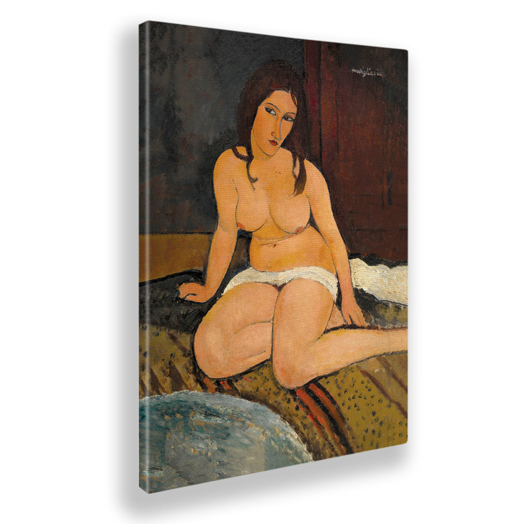 Acrylbild Sitting Nude von Amedeo Modigliani