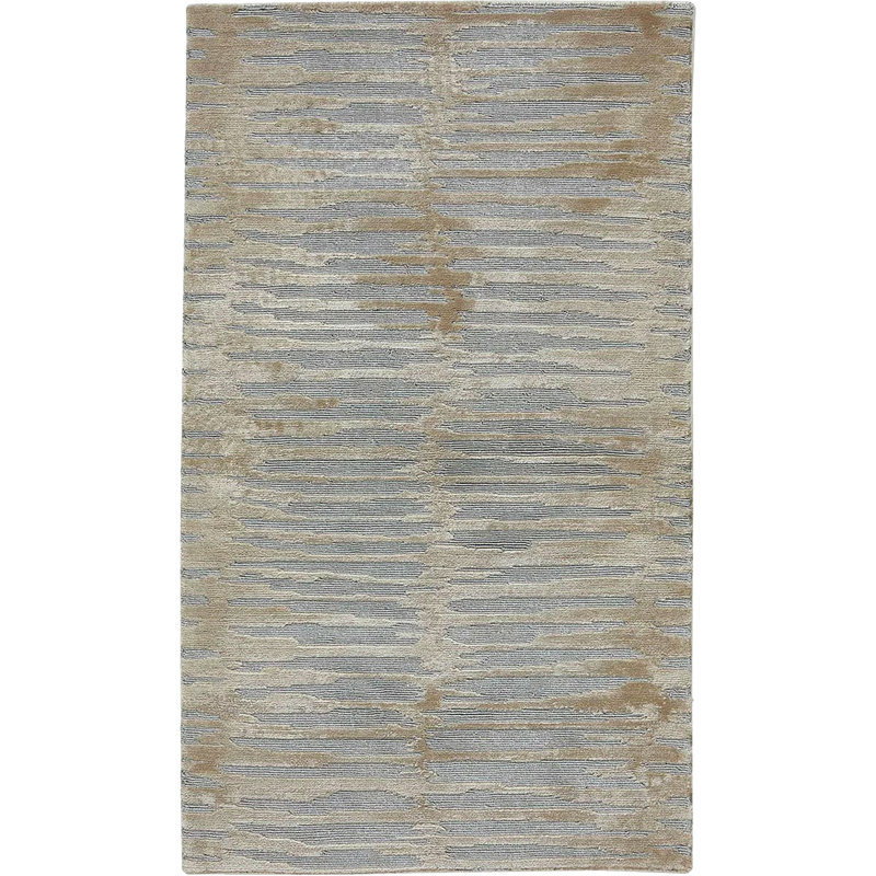 Gray Modern Tibetan Wool Rug - 2' x 4'