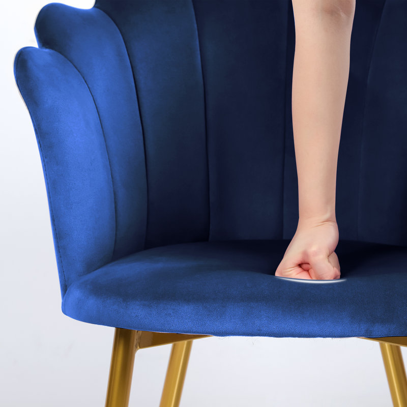 Tisa Upholstered Side Chair, Navy Blue