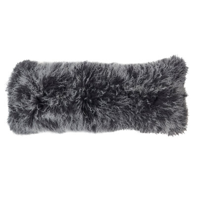 Housse et insert de coussin rectangulaire en laine d'agneau Iyana