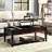 Classic Walnut Coffee Table With Lifting Function And Hidden Storage Compartments For Drinks Rectangular Top Space Magazines
