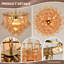 Luminaire suspendu en verre ambré Artisanal - élégance Mid-Century rétro avec détails dorés-1262329800-1262329802-1273539007