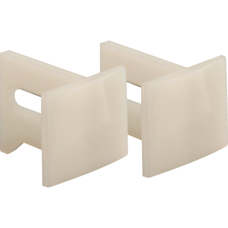 Guide inférieur en plastique pour porte à gousset en plastique, 1-1 / 8 po, blanc, ensemble de 1