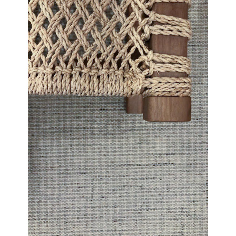 St. Barts Hand Loomed Wool Area Rug in Silver, Rectangle 5' x 8'