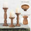 Ensemble de 3 bougeoirs en bois Farmhouse