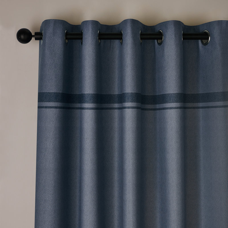 Melville Lined Eyelet Curtains, 229cm Width x 229cm Drop, Blue