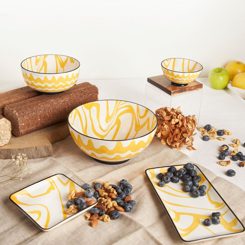Chevron Bowl 4", Yellow