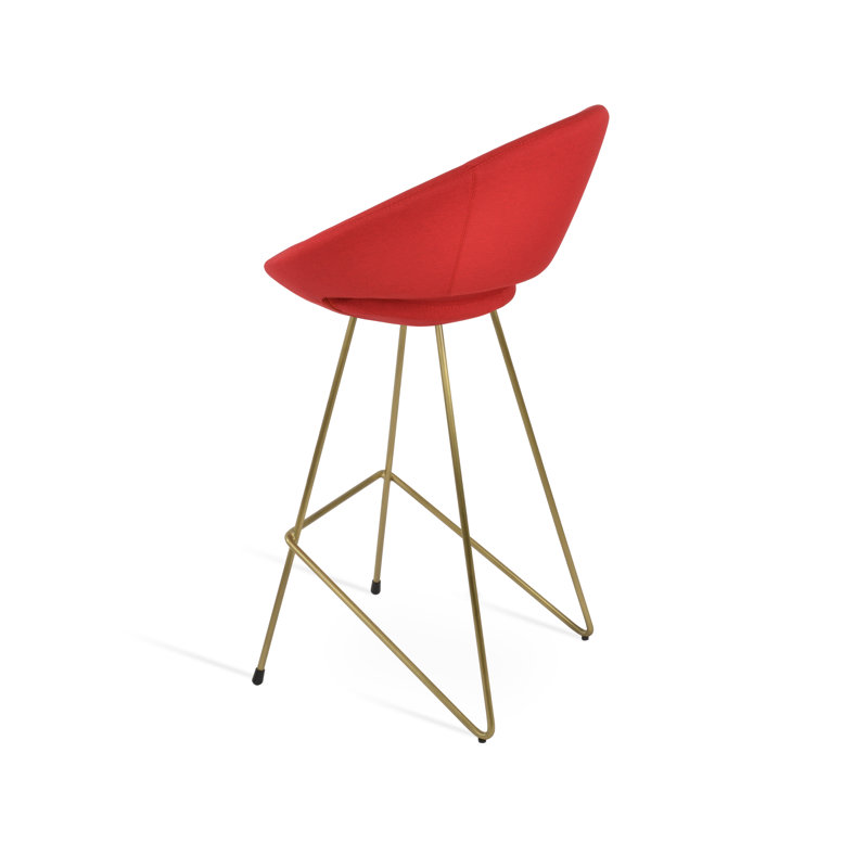 Tabouret de bar et de comptoir Crescent Cattelan, Tabouret de bar (siège d'une hauteur de 29 po), Ère rouge, Laiton