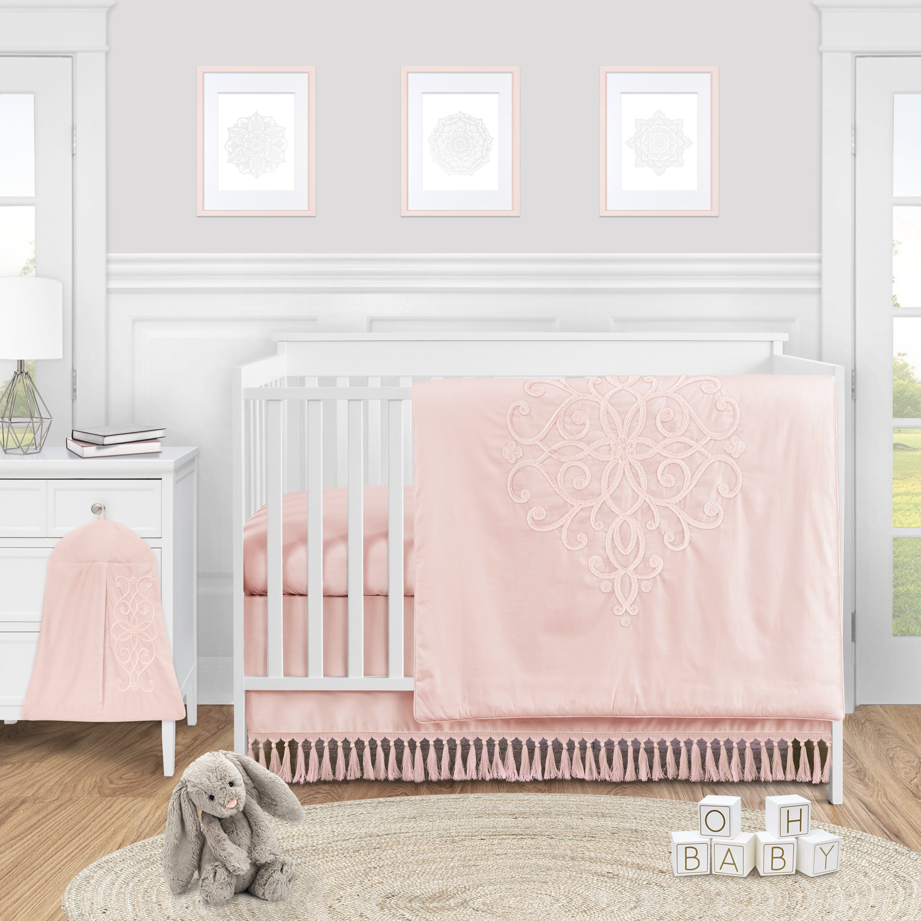 Sweet Jojo Designs Bohemian Pink Bohemian 4 Piece Crib Bedding Set ...